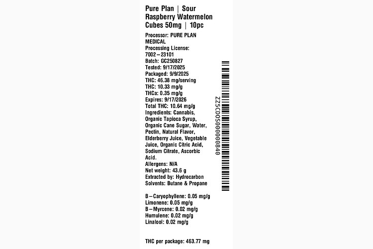 Sour Raspberry Watermelon by Pure Plan