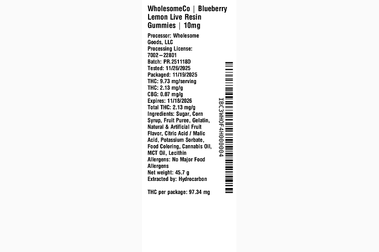 Blueberry Lemon by WholesomeCo