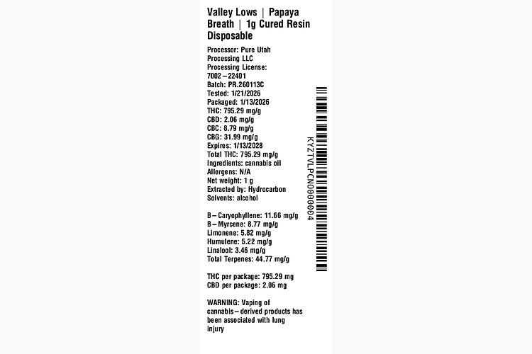 Papaya Breath by Valley Lows