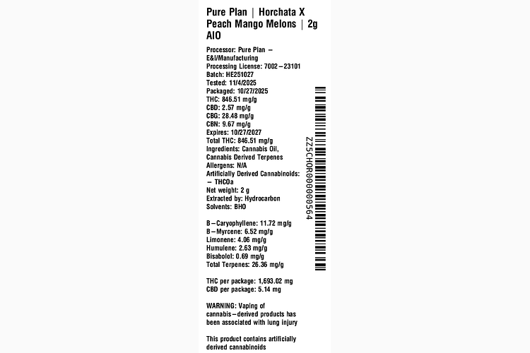 Horchata X Peach Mango Melons by Pure Plan
