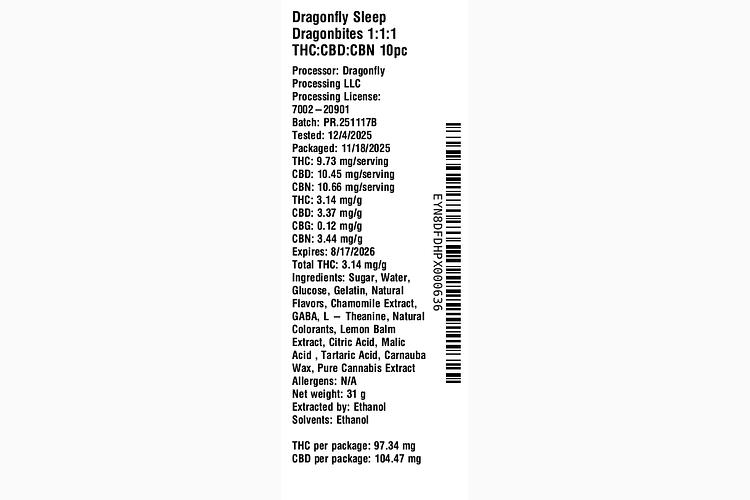 Sleep Dragonbites by Dragonfly