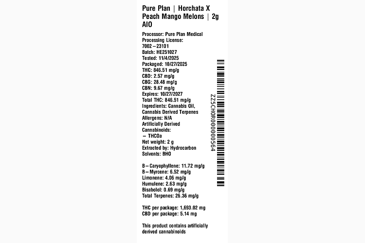 Horchata X Peach Mango Melons by Pure Plan