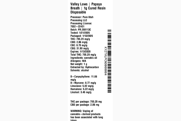 Papaya Breath by Valley Lows