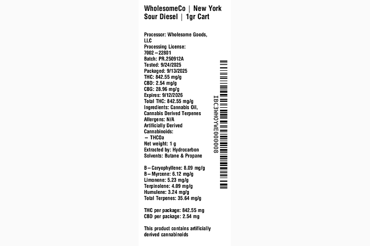 Energize - New York Sour Diesel by WholesomeCo