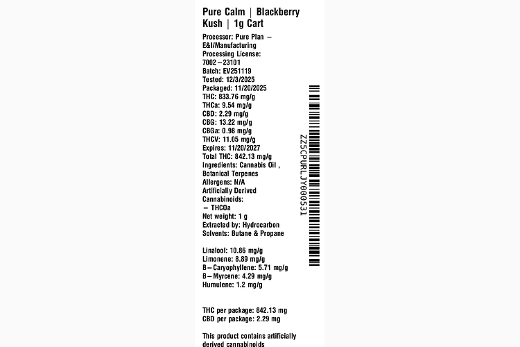 Blackberry Kush by Pure Plan