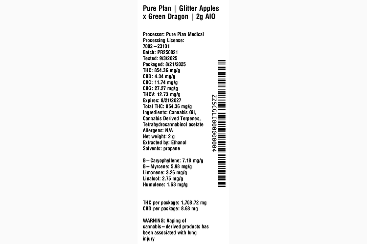 Glitter Apples x Green Dragon by Pure Plan