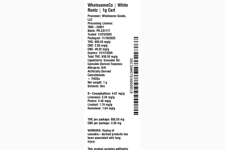 Doze - White Runtz by WholesomeCo