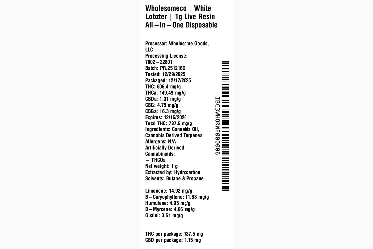 White Lobzter by WholesomeCo