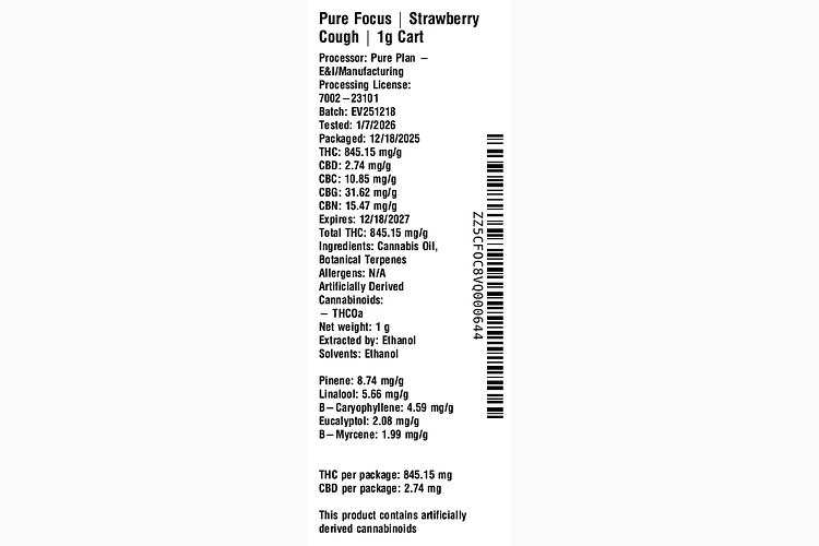 Strawberry Cough by Pure Plan