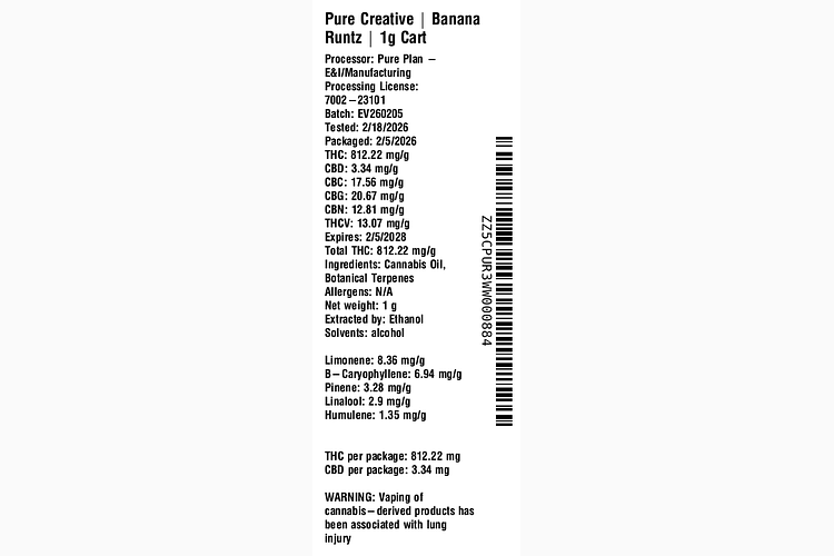 Banana Runtz by Pure Plan