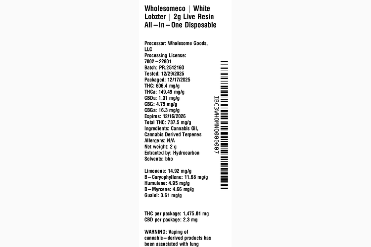 White Lobzter by WholesomeCo