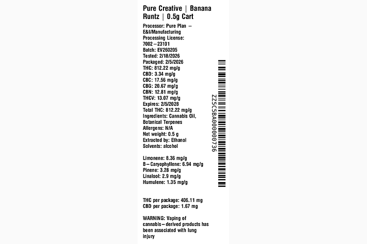 Banana Runtz by Pure Plan