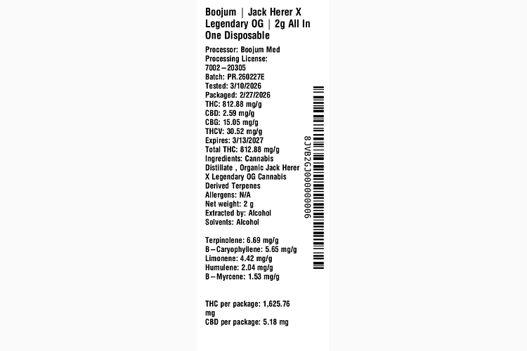 Jack Herer X Legendary OG by Boojum