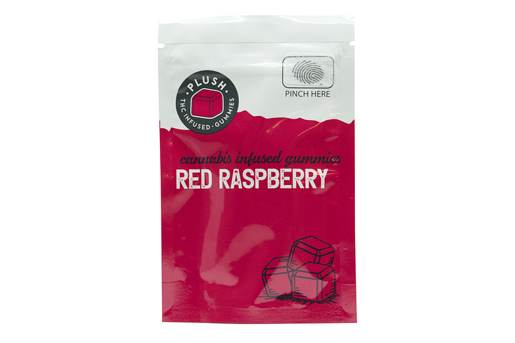 Double Potency Red Raspberry Gummies 175mg D9 THC 10-pack by Plush by Zion