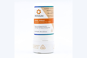Space Monkey Peppermint Oral Spray Total THC per unit: 400.9mg CBD unit: 4.75mg 2.5 mg THC per spray by Boojum