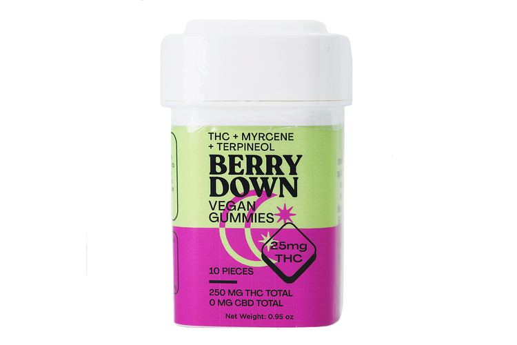THC + Myrcene + Terpineol Berry Down Vegan Gummies 10-pack by Boojum